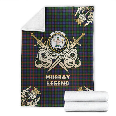 Clan Murray of Atholl Modern Tartan Gold Courage Symbol Blanket GZ83