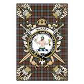 Clan Murray of Atholl Weathered Tartan Crest Black Garden Flag - Gold Thistle AZ28 Clan Murray Tartan Today
