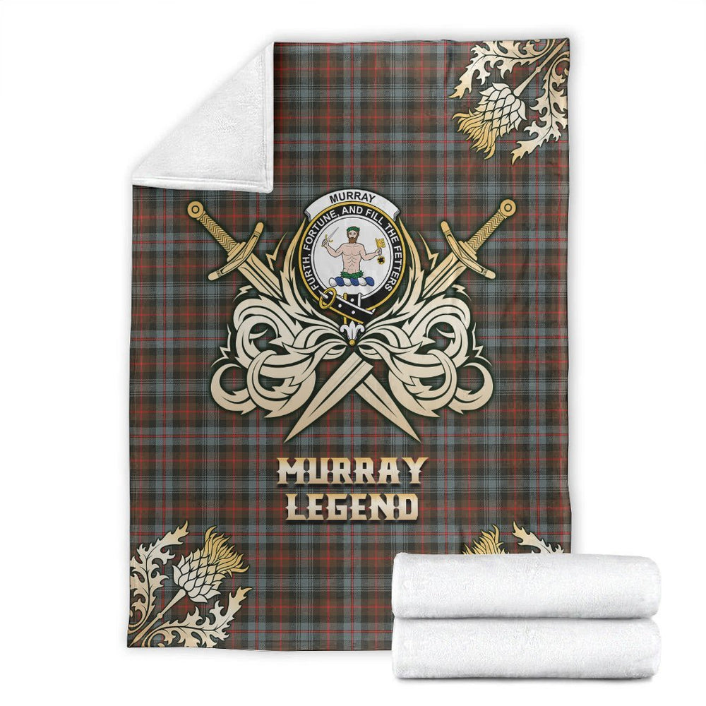 Clan Murray of Atholl Weathered Tartan Gold Courage Symbol Blanket OR36 Clan Murray Tartan Today