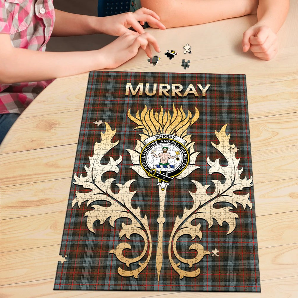 Clan Murray of Atholl Weathered Tartan Crest Thistle Jigsaw Puzzles Gift For Family XK69 Clan Murray Tartan Today