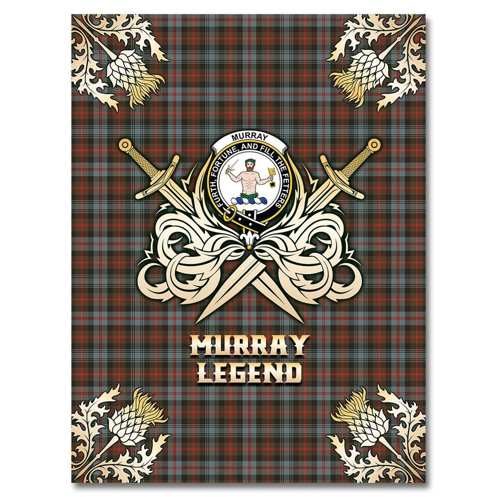 Clan Murray of Atholl Weathered Tartan Gold Courage Symbol Blanket OR36 Clan Murray Tartan Today