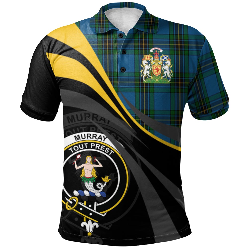 Clan Murray of Elibank Tartan Polo Shirt - Royal Coat Of Arms Style AP74 Murray of Elibank Tartan Tartan Polo
