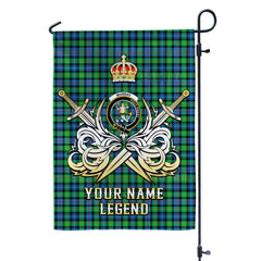 Custom Name Clan Murray of Atholl Ancient Tartan Garden Flag with Clan Crest and the Golden Sword of Courageous Legacy YR45