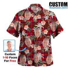 Clan Murray of Tulloch Modern Tartan Custom Face Hawaiian Shirt – Unisex Gift for Family Members, Summer Party QK26 Murray of Tulloch Modern Tartan Tartan Hawaii Shirt