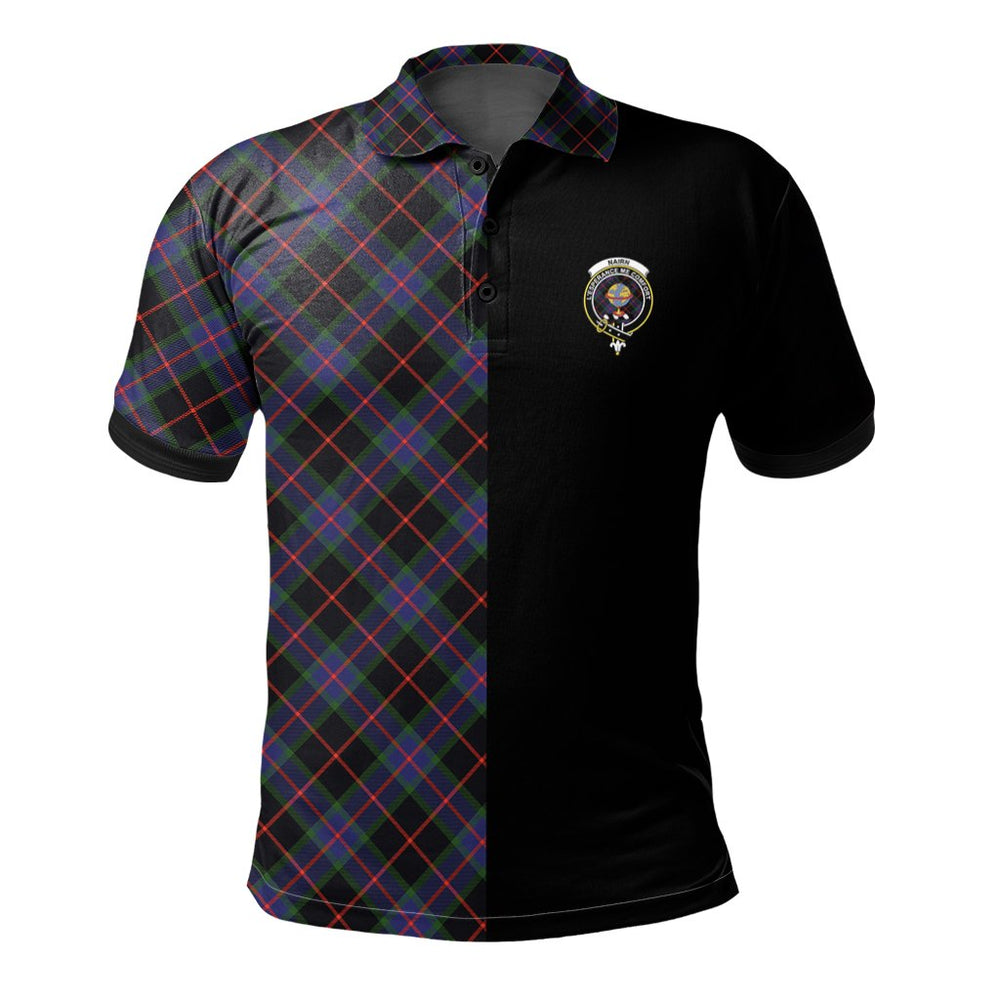 Clan Nairn Tartan Polo Shirt Half of Me - Cross Style SF37 Nairn Tartan Tartan Polo