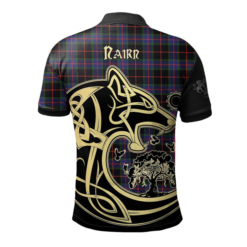 Clan Nairn Tartan Polo Shirt Viking Wolf IR70 Nairn Tartan Tartan Polo