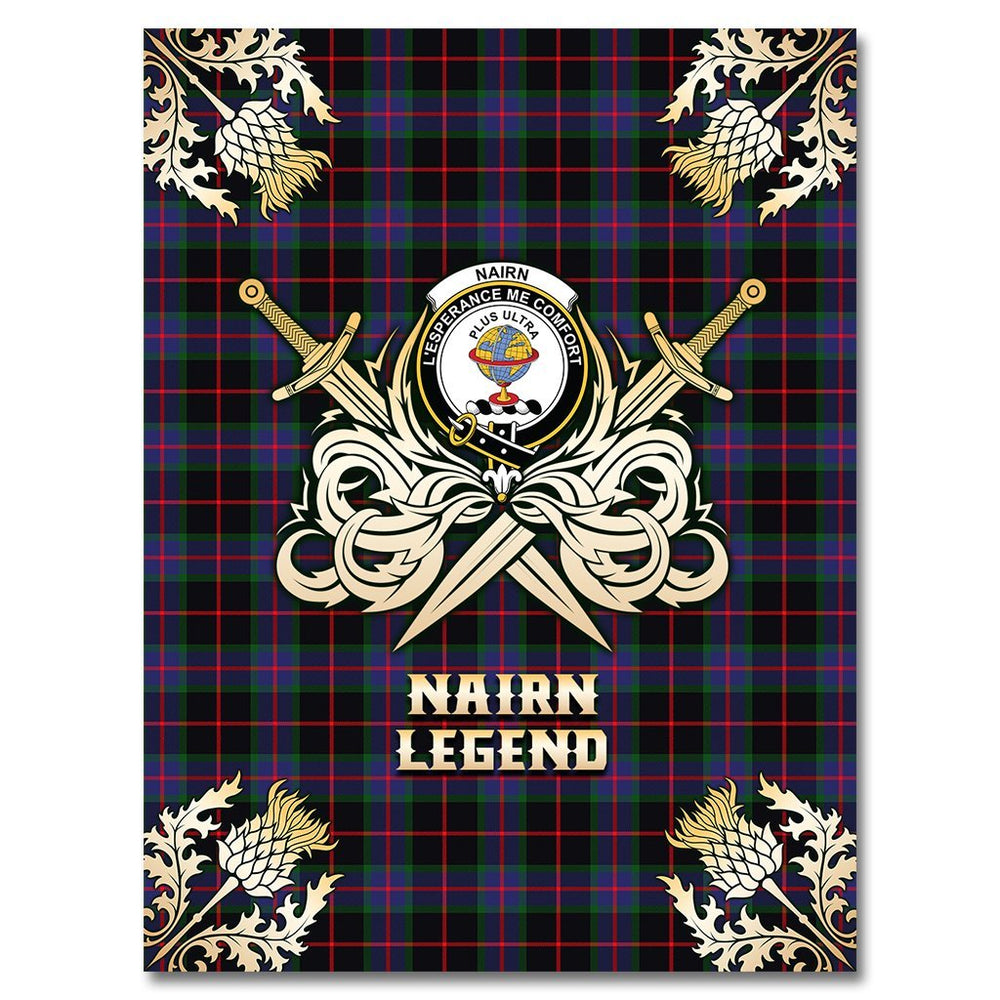 Clan Nairn Tartan Gold Courage Symbol Blanket PW27 Clan Nairn Tartan Today