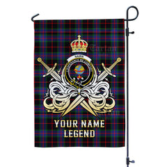 Custom Name Clan Nairn Tartan Garden Flag with Clan Crest and the Golden Sword of Courageous Legacy WD79