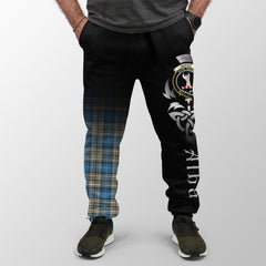 Clan Napier Ancient Tartan Crest Jogger Sweatpants Alba Celtic Style AK77 Clan Napier Tartan Today
