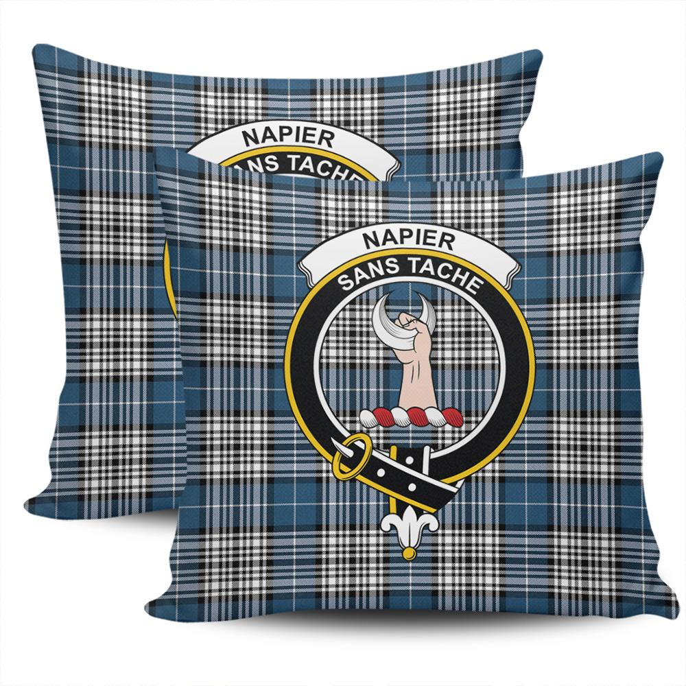 Clan Napier Modern Tartan Crest Pillow Cover RU46 Clan Napier Tartan Today