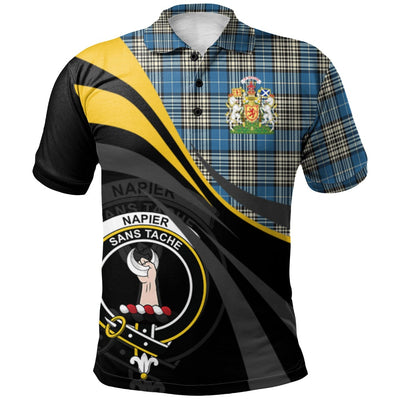 Clan Napier Ancient Tartan Polo Shirt - Royal Coat Of Arms Style