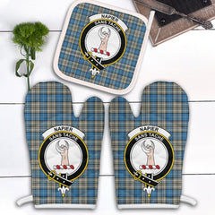 Clan Napier Ancient Tartan Crest Oven Mitt And Pot Holder (2 Oven Mitts + 1 Pot Holder) RT11 Clan Napier Tartan Today