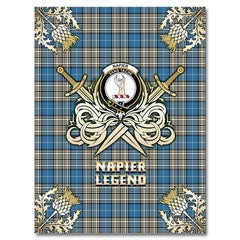 Clan Napier Ancient Tartan Gold Courage Symbol Blanket DZ34 Clan Napier Tartan Today