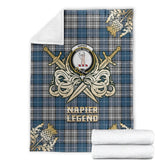Clan Napier Modern Tartan Gold Courage Symbol Blanket XI96 Clan Napier Tartan Today