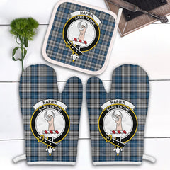 Clan Napier Modern Tartan Crest Oven Mitt And Pot Holder (2 Oven Mitts + 1 Pot Holder) RG90 Clan Napier Tartan Today