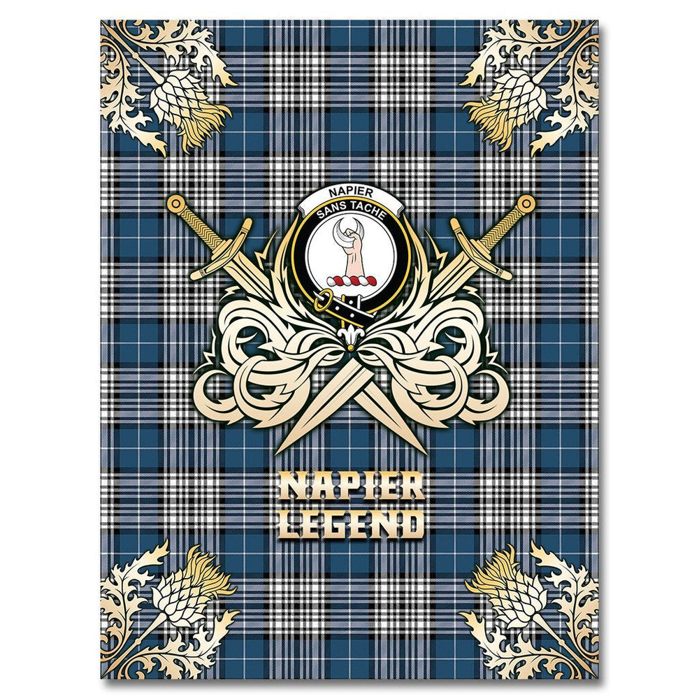 Clan Napier Modern Tartan Gold Courage Symbol Blanket XI96 Clan Napier Tartan Today