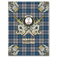 Clan Napier Modern Tartan Gold Courage Symbol Blanket XI96 Clan Napier Tartan Today