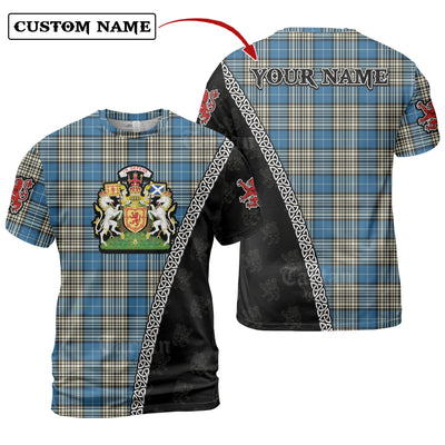 Personalized Clan Napier Ancient Tartan Shirt with Scotland Coat of Arms & Custom Name