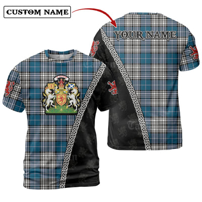 Personalized Clan Napier Modern Tartan Shirt with Scotland Coat of Arms & Custom Name