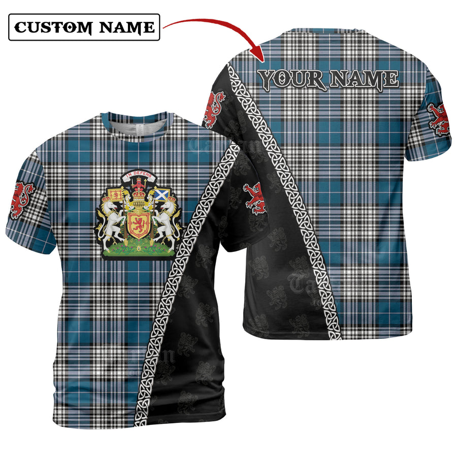 Napier Modern Tartan Shirt with Scotland Coat of Arms & Custom Name DK94