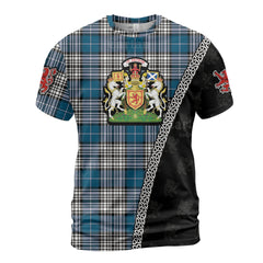 Personalized Clan Napier Modern Tartan Shirt with Scotland Coat of Arms & Custom Name DK94