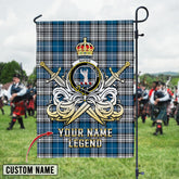 Personalized Custom Name Clan Napier Modern Tartan Garden Flag with Clan Crest and the Golden Sword of Courageous Legacy VP46 - Napier Modern Tartan Design, Scottish Heritage Gift