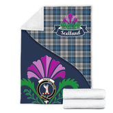 Clan Napier Tartan Crest Premium Blanket Thistle Style QV41 Clan Napier Tartan Today