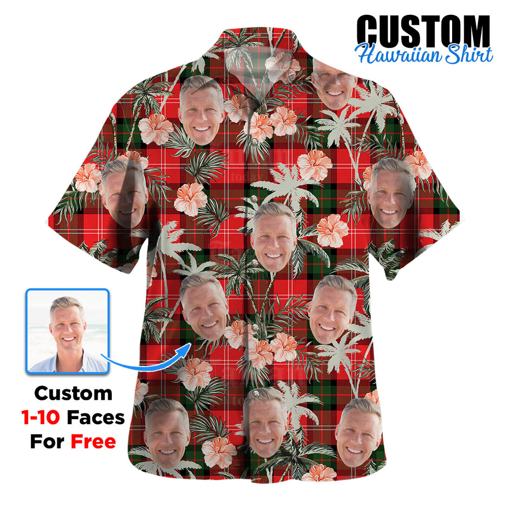 Clan Nesbitt Modern Tartan Custom Face Hawaiian Shirt – Unisex Gift for Family Members, Summer Party ND64 Nesbitt Modern Tartan Tartan Hawaii Shirt