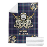 Clan Nevoy Tartan Gold Courage Symbol Blanket YZ43 Clan Nevoy Tartan Today