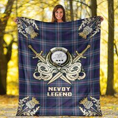 Clan Nevoy Tartan Gold Courage Symbol Blanket YZ43 Clan Nevoy Tartan Today