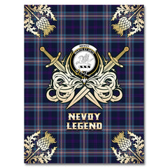 Clan Nevoy Tartan Gold Courage Symbol Blanket YZ43 Clan Nevoy Tartan Today