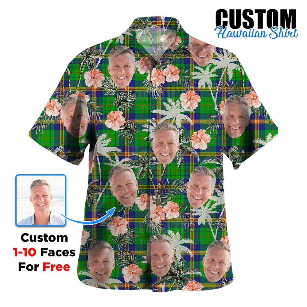 Clan New Mexico Tartan Custom Face Hawaiian Shirt – Unisex Gift for Family Members, Summer Party ZK22 New Mexico Tartan Tartan Hawaii Shirt