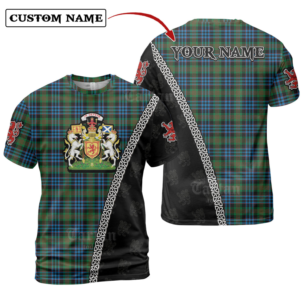 Newlands Tartan Shirt with Scotland Coat of Arms & Custom Name RZ48