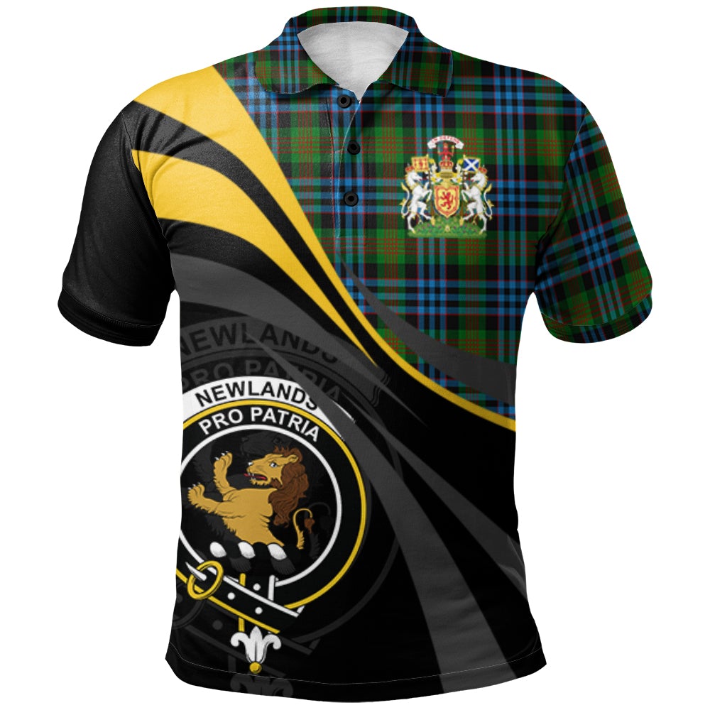Clan Newlands of Lauriston Tartan Polo Shirt - Royal Coat Of Arms Style JI72 Newlands of Lauriston Tartan Tartan Polo