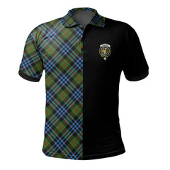 Clan Newlands of Lauriston Tartan Polo Shirt Half of Me - Cross Style UR10 Newlands of Lauriston Tartan Tartan Polo