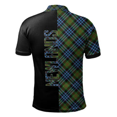Clan Newlands of Lauriston Tartan Polo Shirt Half of Me - Cross Style UR10 Newlands of Lauriston Tartan Tartan Polo