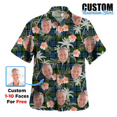 Clan Newlands Tartan Custom Face Hawaiian Shirt – Unisex Gift for Family Members, Summer Party RJ53 Newlands Tartan Tartan Hawaii Shirt