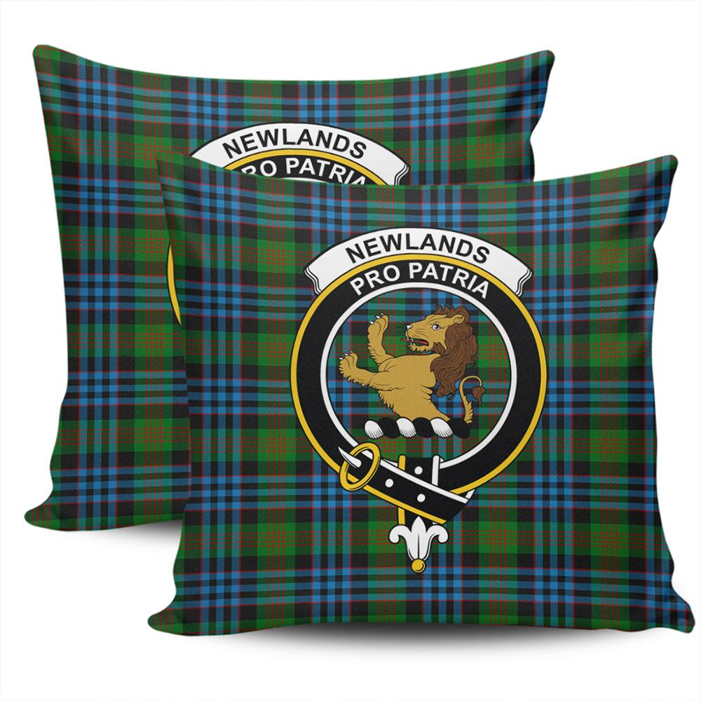 Clan Newlands of Lauriston Tartan Crest Pillow Cover EH26 Clan Newlands Tartan Today