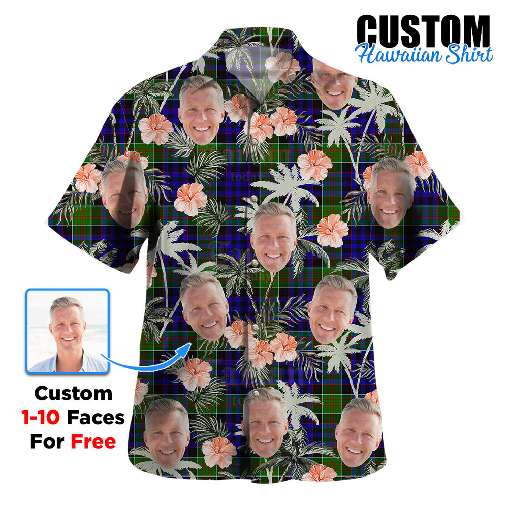 Clan Newman Tartan Custom Face Hawaiian Shirt – Unisex Gift for Family Members, Summer Party LC70 Newman Tartan Tartan Hawaii Shirt