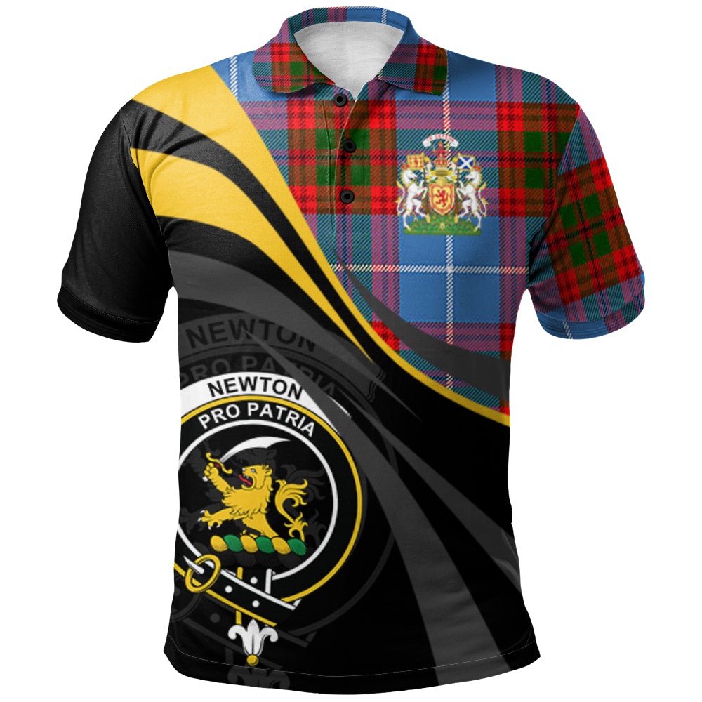 Clan Newton Tartan Polo Shirt - Royal Coat Of Arms Style RE99 Newton Tartan Tartan Polo
