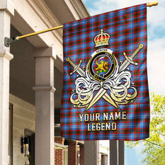 Custom Name Clan Newton (Edingburg) Tartan Garden Flag with Clan Crest and the Golden Sword of Courageous Legacy GK80