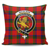 Clan Nicolson Modern Tartan Crest Pillow Cover EK71 Clan Nicolson Tartan Today
