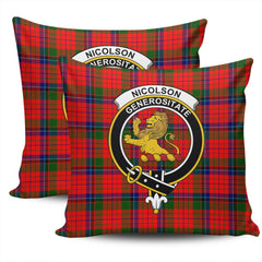 Clan Nicolson Modern Tartan Crest Pillow Cover EK71 Clan Nicolson Tartan Today