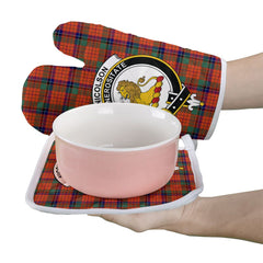 Clan Nicolson Ancient Tartan Crest Oven Mitt And Pot Holder (2 Oven Mitts + 1 Pot Holder) JH49 Clan Nicolson Tartan Today