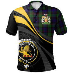 Clan Nicolson Green Hunting Tartan Polo Shirt - Royal Coat Of Arms Style WW38 Nicolson Green Hunting Tartan Tartan Polo