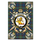 Clan Nicolson Hunting Ancient Tartan Crest Black Garden Flag - Gold Thistle VJ23 Clan Nicolson Tartan Today