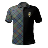 Clan Nicolson Hunting Ancient Tartan Polo Shirt Half of Me - Cross Style PF80 Nicolson Hunting Ancient Tartan Tartan Polo