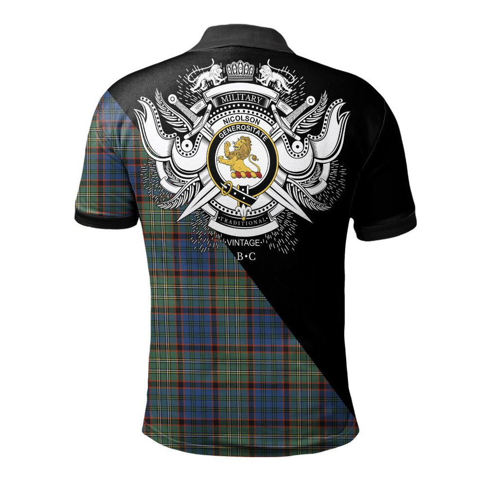 Clan Nicolson Hunting Ancient Clan - Military Polo Shirt KL96 Nicolson Hunting Ancient Tartan Tartan Polo