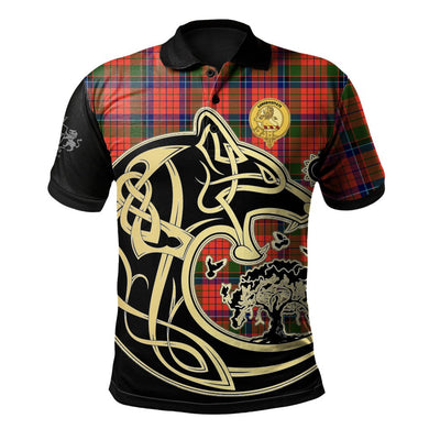 Clan Nicolson Modern Tartan Polo Shirt Viking Wolf