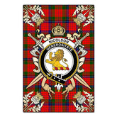 Clan Nicolson Modern Tartan Crest Black Garden Flag - Gold Thistle EC89 Clan Nicolson Tartan Today